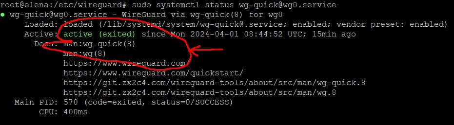Check Status Wireguard